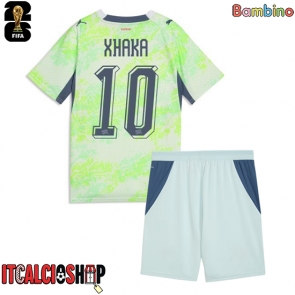 Svizzera Granit Xhaka #10 Seconda Maglia Bambino Mondiali 2026 Manica Corta (+ Pantaloni corti)